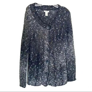 Vertigo Paris Knit Black Grey Cardigan Sweater